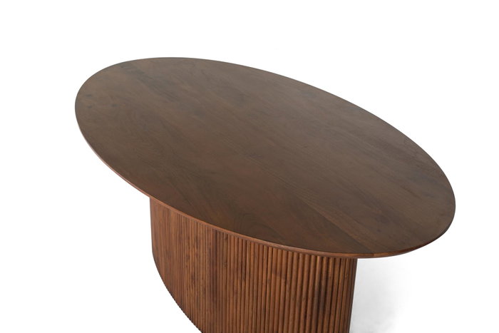 GINER Y COLOMER Table de salle à manger ovale en bois d'acacia 200 cm Cerisier